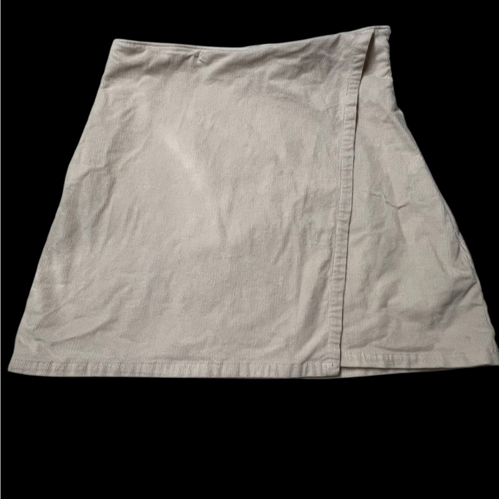 Abercrombie & Fitch Ultra High rise Stretch Ivory Corduroy Mini Skirt size M